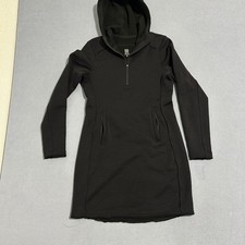 Title Nine Hooded Quarter Zip Athleisure Dress Long Sleeve Black Womens Size M
