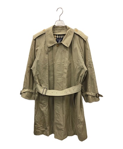 Burberry, Burberry Mens Beige Cotton Stand Collar Long Coat C-TK83 Made in England
