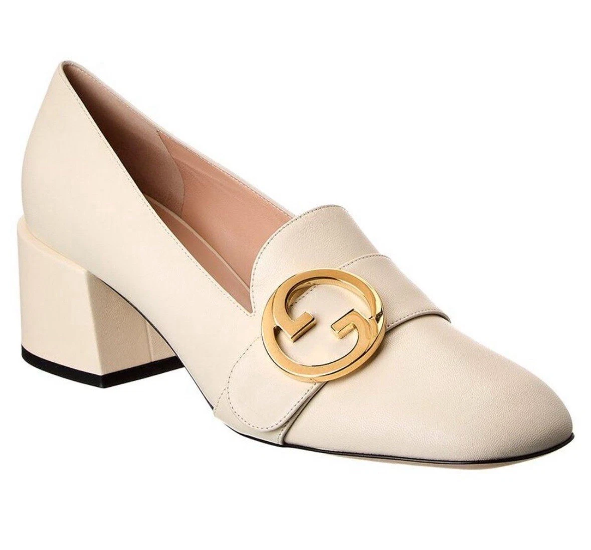 Gucci — Gucci Blondie Women's Natural Gg Logo Leather Heel Pumps Size US10.5/ EUR 40.5