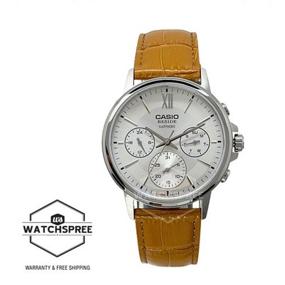 Casio Men's Beside Series Analog Brown Leather Strap Watch BMS-300L-5A
