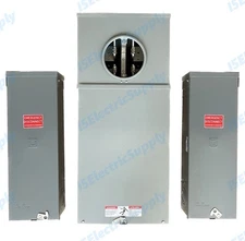 400 / 320 Amp Meter Base / Socket EATON 324N w/2 200A Main Breakers/Discounnects