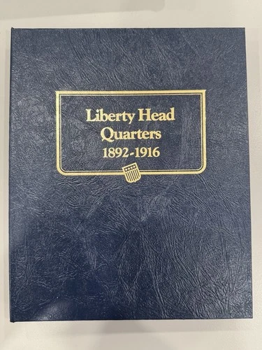 1892-1916 PARTIALLY COMPLETE BARBER QUARTER ALBULM  - 45 COINS IN TOTAL CIRC