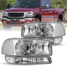 Headlightsbumper Lamp For 1999-2006 Gmc Sierra 00-06 Yukon 4pcs Factory 99-06