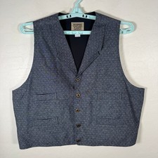 Frontier Classics Vest Mens 2XL Blue Denim Chambray Western Cowboy Steampunk