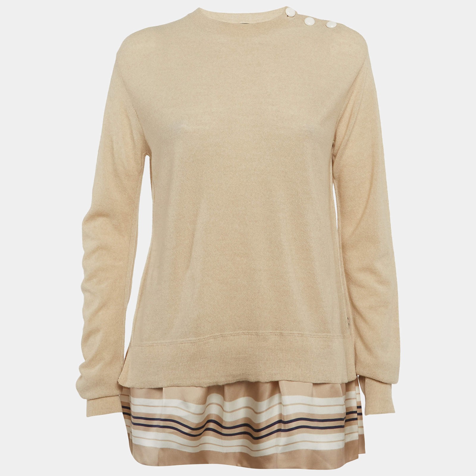 Louis Vuitton Beige Wool Knit Sweater M