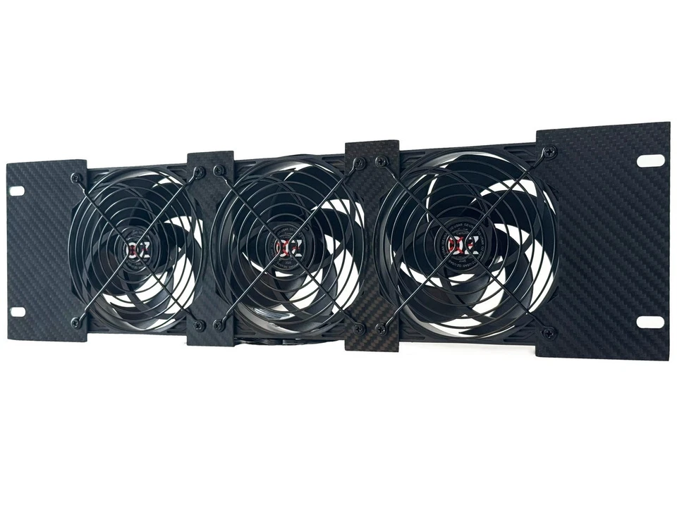 3U Rackmount Cooling Exhaust Fan Panel Quiet High-Airflow 19" Server AV Cabinet - Image 4 of 4