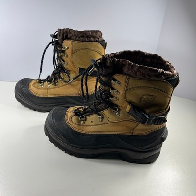 Sorel Snow Boots Mens Conquest Tan Waterproof Leather