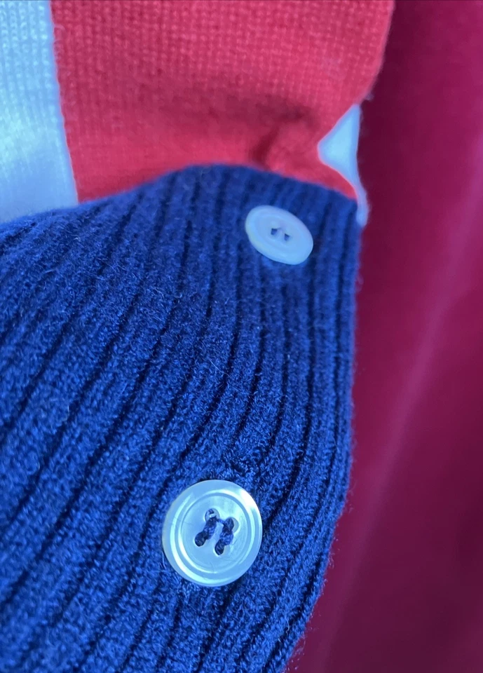 Sz 3 ICONIC Thom Browne Scotland Color Block Cardigan  Sweater Red Blue - Image 4 of 4