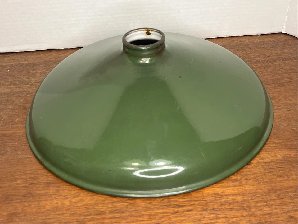 Benjamin Green 14" Porcelain Enamel Lamp Shade Light 2" Fitter Farm Industrial - Image 3 of 4