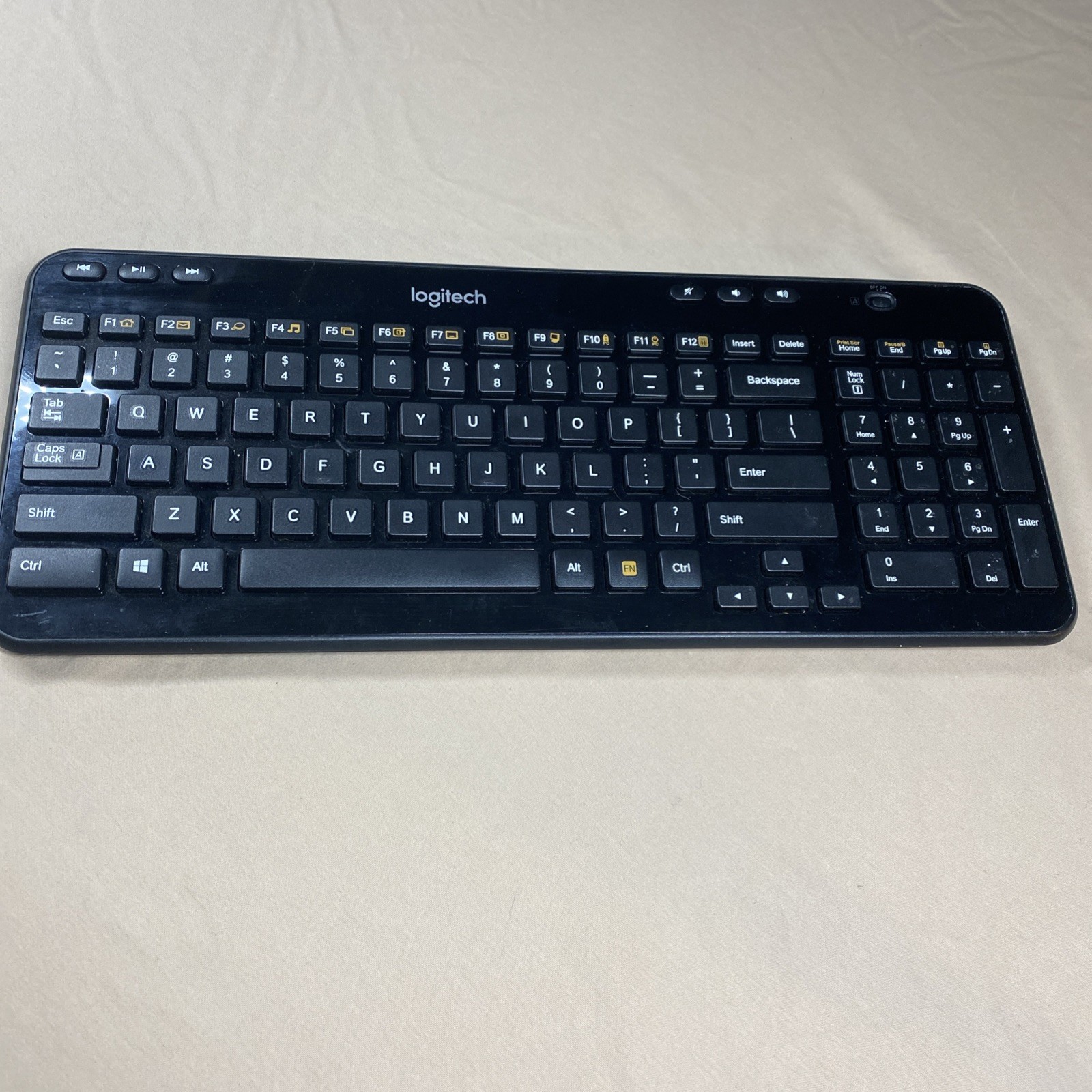 Logitech K360 Wireless Keyboard (Flat Black) - No Unified Dongle Included Clean