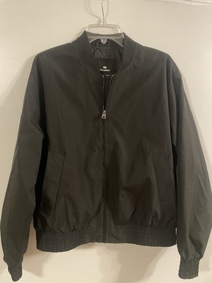Pull&Bear Men s Black Lightweight Nylon Casual Jacket With Pockets