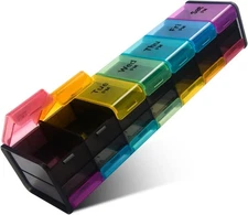 Extra Large Weekly Pill Organizer, 7 Day AM/PM Pill Case with XXL Compartment fo