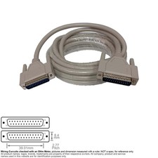 Cable Parallel Serial D-Sub DB25 DB 25 Pin IEEE Male Male Straight Thru 15FT