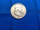1957-D Franklin Half Dollar (pink/green)