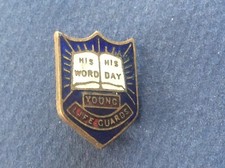 Vintage Enamel Badge Lapel Pin Young Lifeguards His Word His Day Life Guards VGC
