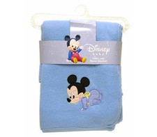 Blanket Fleece Infant 31"x35" Baby Mickey Blue NEW