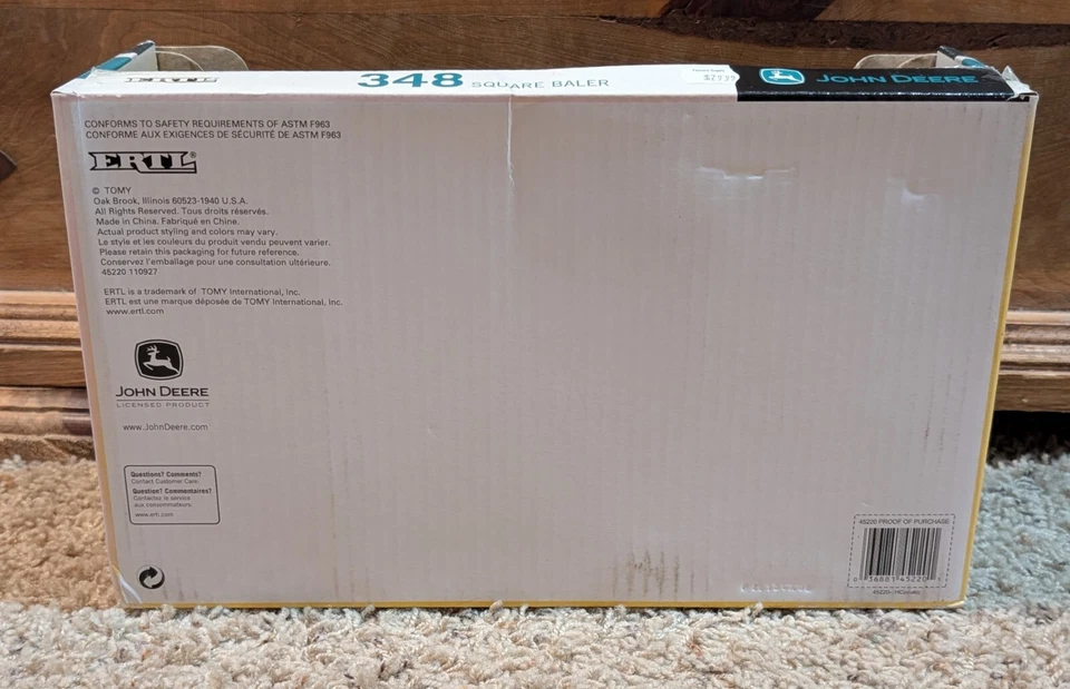 Empacadora de heno cuadrada John Deere escala 348 1/16 nueva en caja Foto 4 de 4