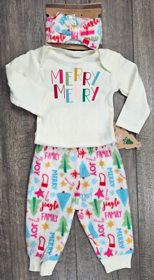 Baby Girl Clothes New Chick Pea 0-3 Month 3pc Fleece Pants Christmas Outfit
