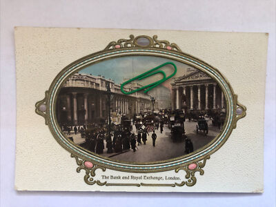 London: Royal Exchange And Bank 1910 belebte animierte Straßenszene mit Pferden #4