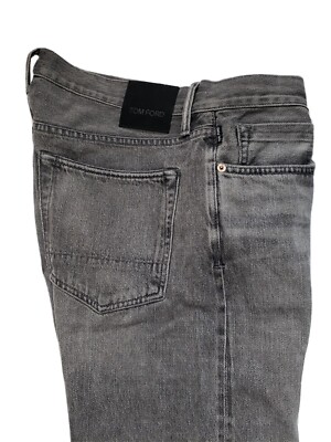 Tom Ford Men's Straight Japanese Selvedge Denim Charcoal Tom Ford Men's Straight Japanese Selvedge Denim Charcoal