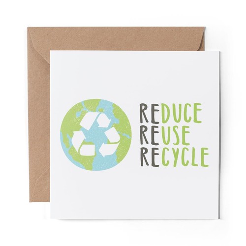 1 x Blank Greeting Card Reduce Reuse Recycle Sign #59657 | eBay