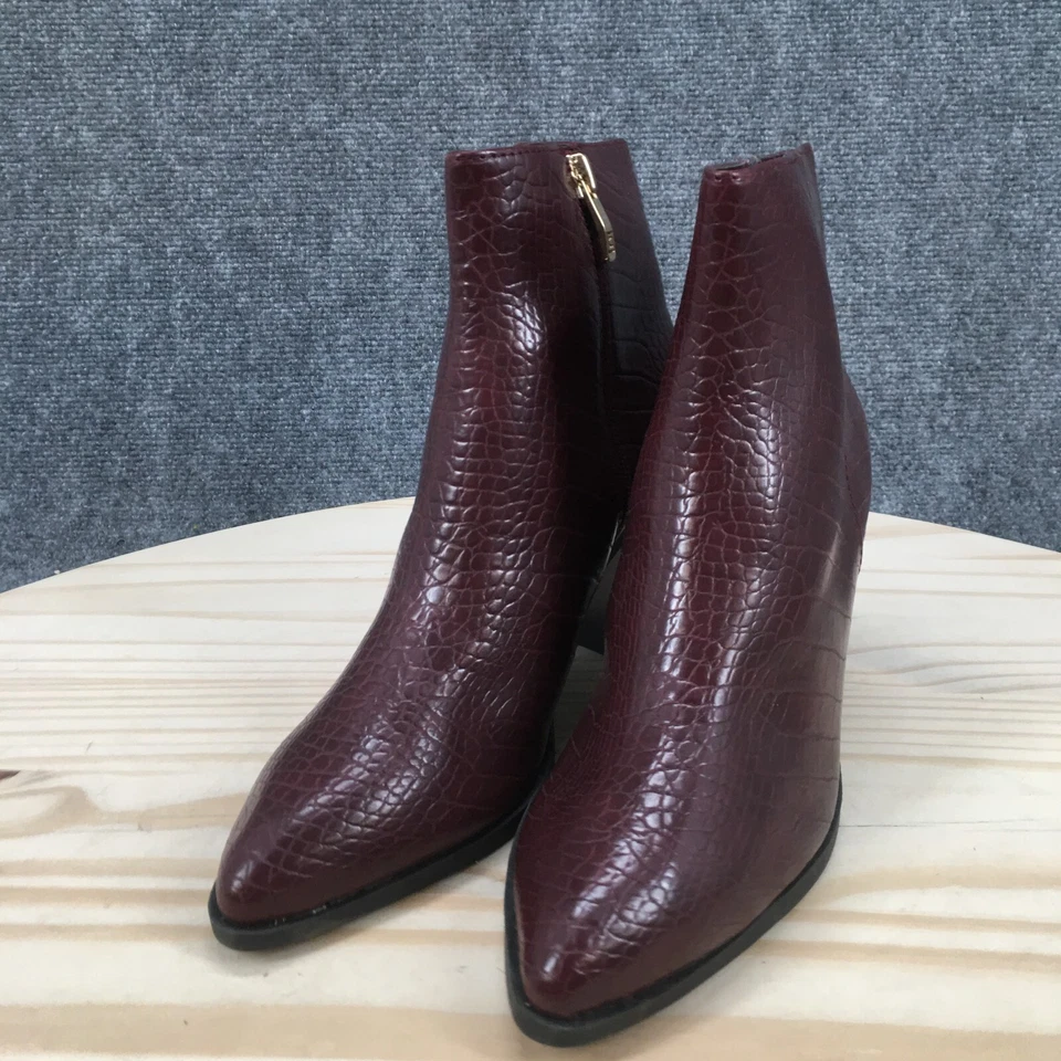 Botas Liz Claiborne para mujer 6,5 M East River botines al tobillo granate imitación cuero Foto 3 de 4