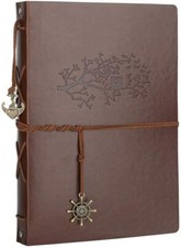 Leather Scrapbook Album Vintage Photo Album DIY Memory Book 60 Black Blank Pa...