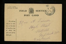 Postal History Great Britain Free Frank Post Card Military 1917 FPO ?83 Stotfold