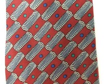 Claiborne Sport Necktie Tie Men Multicolor Geometric 100 Silk EUC