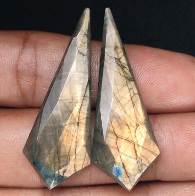 Labradorite Gemstone Cabochon Set - Create One-of-a-Kind Jewelry Pieces 17x45 MM