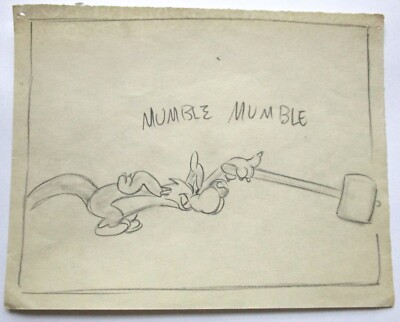 SYLVESTER CAT 1950's Warner Brothers Original PRODUCTION cel STORYBOARD DRAWIING