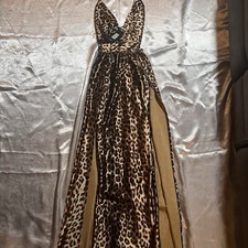 Leopard Slit Dress - Can't Tame Her Size: M Fashion Nova Dress NWT