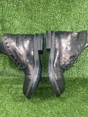 The Shoe Box Leather Made In Italy Combat Boots Women