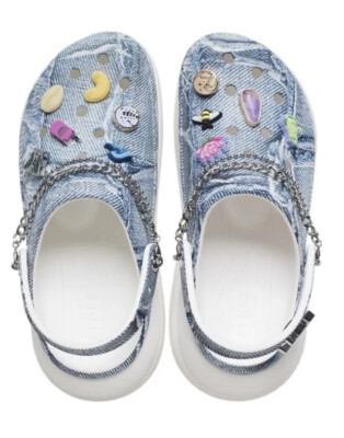 SZA CROCS CLASSIC MEGA CRUSH DENIM CLOG 208335-90H SIZE Mens 9