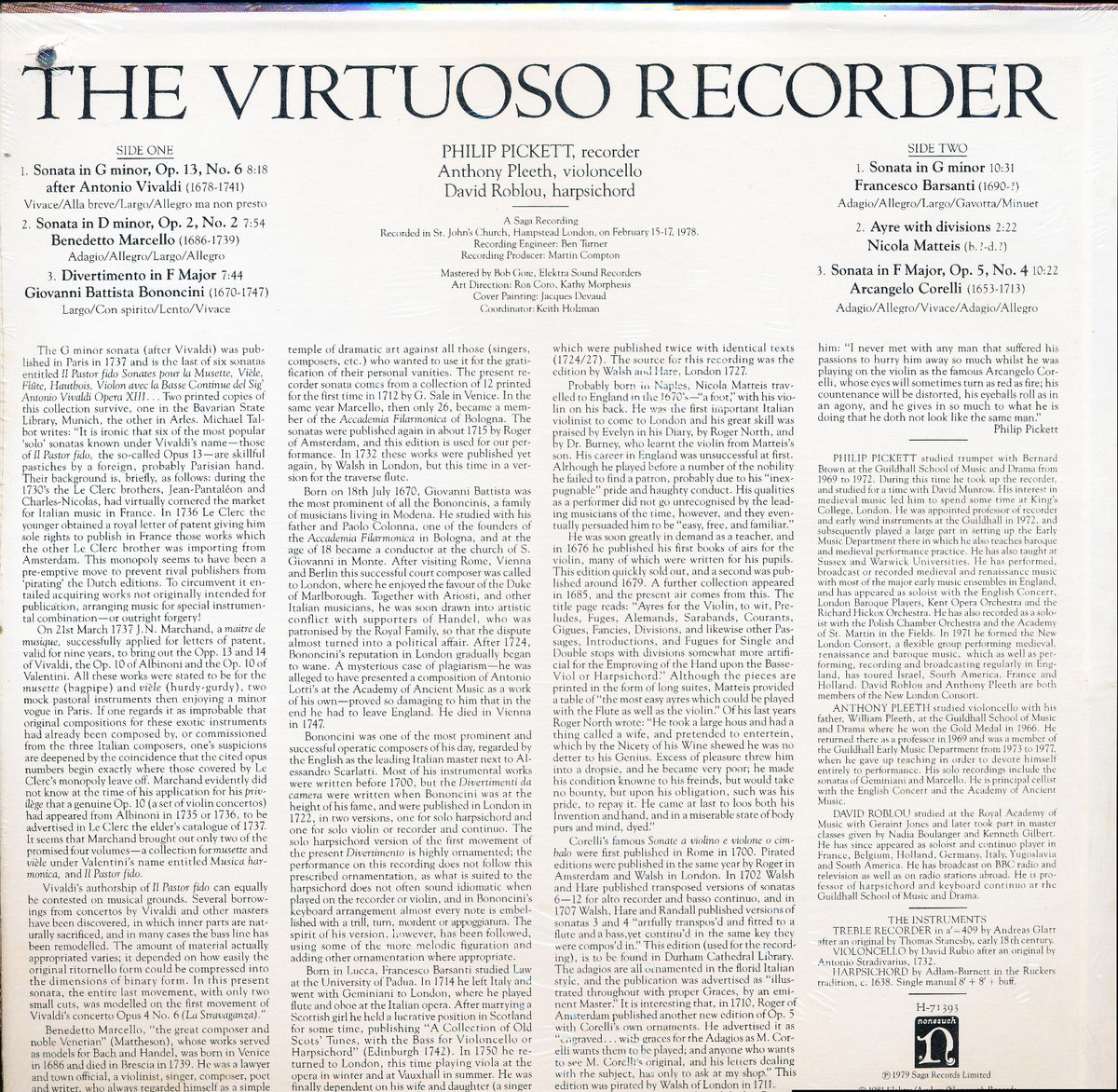 The Virtuoso Recorder Nonesuch H-71393 Promo LP SEALED | eBay