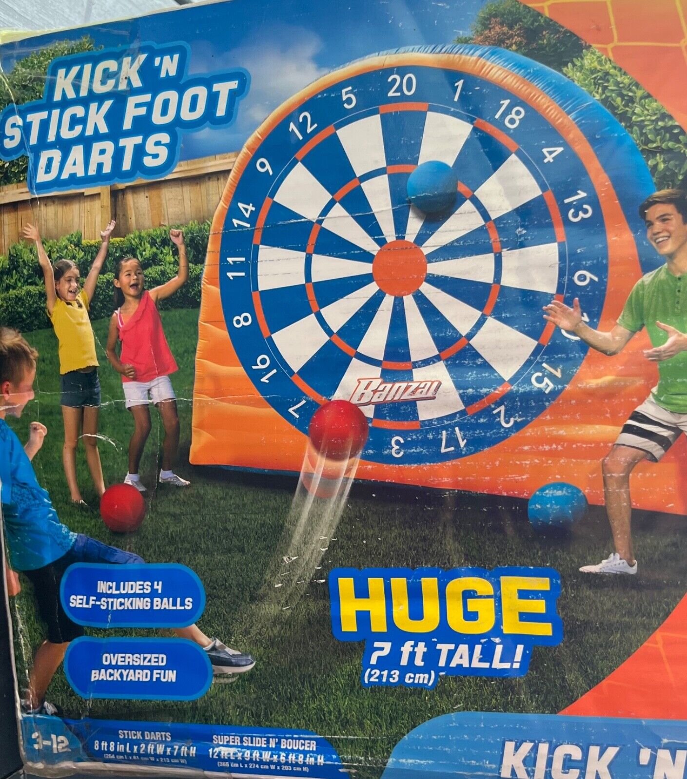 7ft Inflatable Dart Board Party Inflatables Outdoor Games Giant Dartboard Banzai