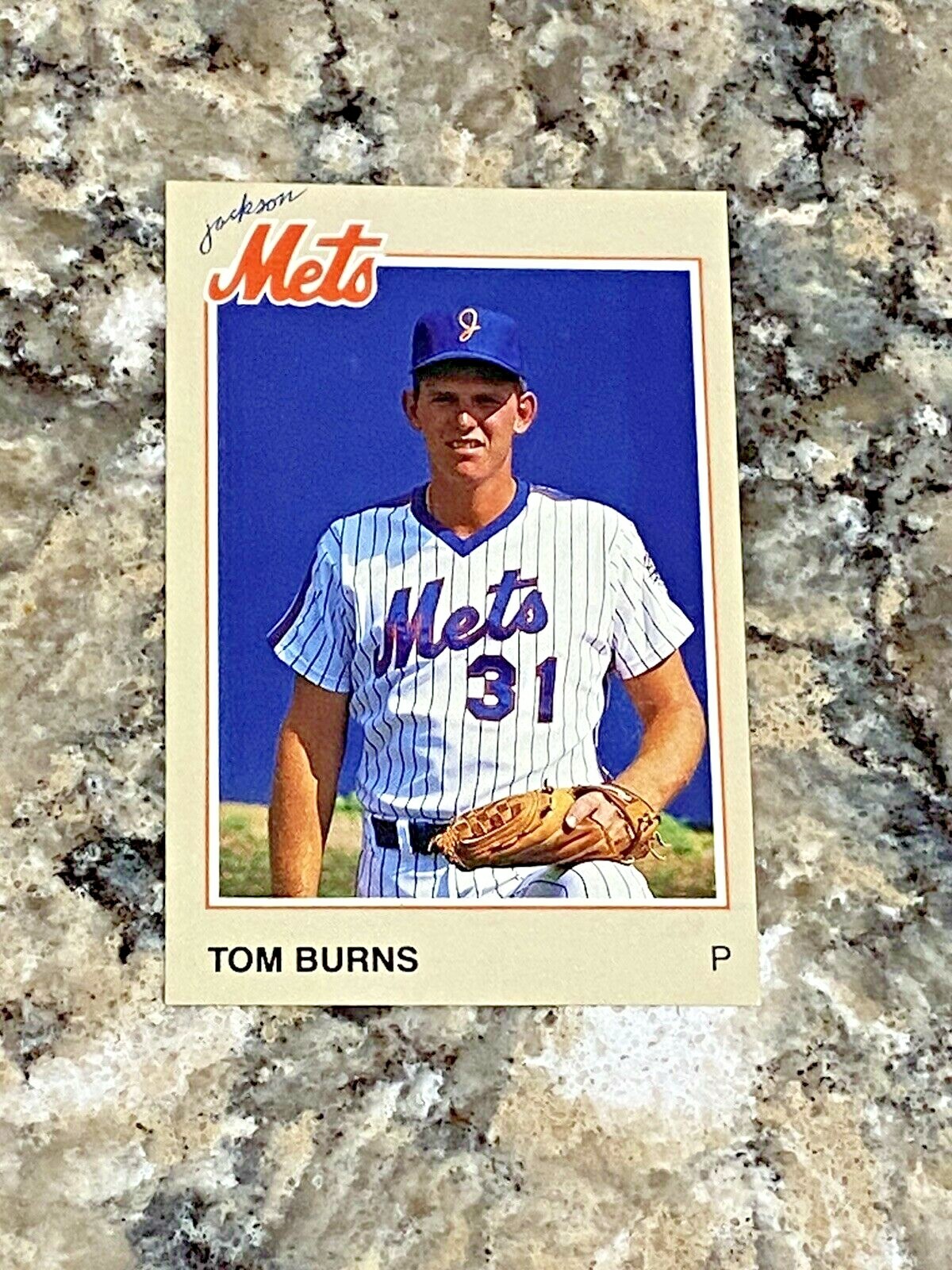 1987 Coca Cola Tom Burns #21 Jackson Mets Minor League Baseball Card