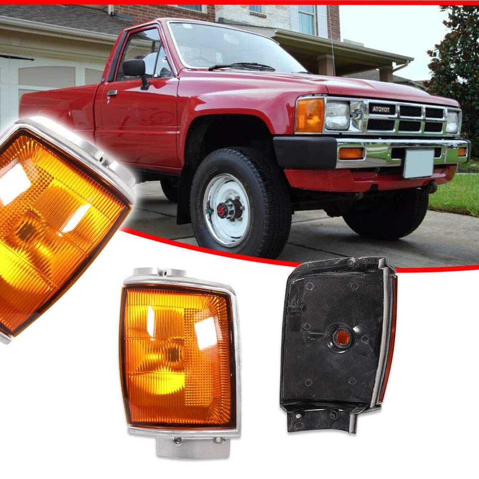 琥珀色镜头前侧标记角灯适用于 1984 - 1986 年丰田皮卡 & 4Runner — 第 2/4 张图片