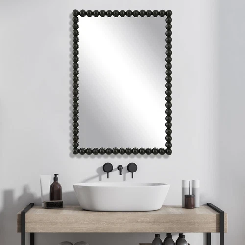 Serna Black Vanity Mirror - Picture 2 of 7