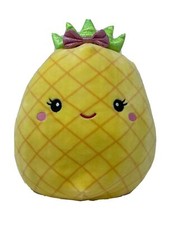Squishmallow Maui The Pineapple 8 Pink SHINY BOW PLUSH PILLOW Fruit Squad NWOT