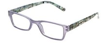 Calabria R774 Ladies Designer Floral Reading Glasses Matching Case Purple 0.50