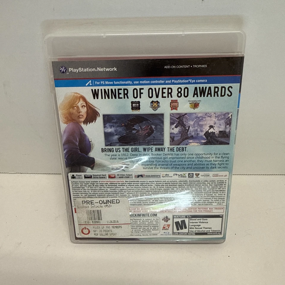 Bioshock Infinite (Sony PlayStation PS 3, 2013) Cleaned, Tested, Complete in Box - Image 3 of 3