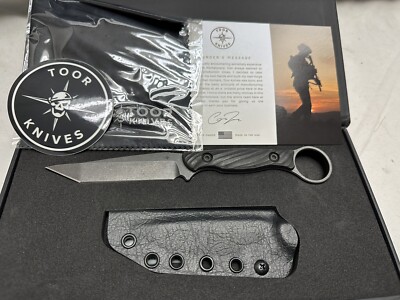 Toor Knives Serpent Stonewashed CPM3V Black Ebony Wood Scales