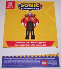 Sonic Superstars Lego Eggman Character Add-on DLC ONLY for Nintendo Switch