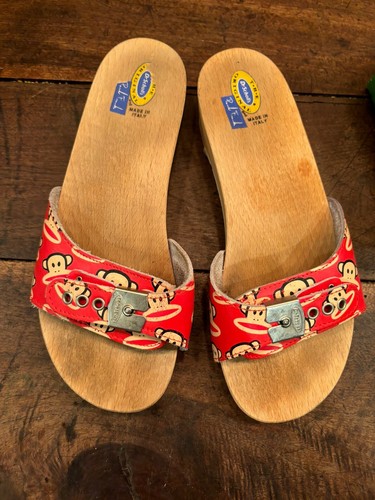 Dr. Scholls Slides Sandals Paul Frank Julius Red Sock Monkey Sz 7