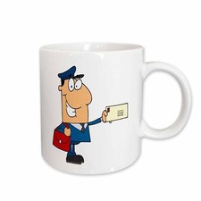 3dRose Happy Mailman Postal Worker Delivering Letter Mug