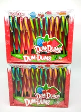 2-PACK Dum-Dums Candy Canes Cherry, Watermelon, Blu Raspberry 12ct each 4/26 NEW