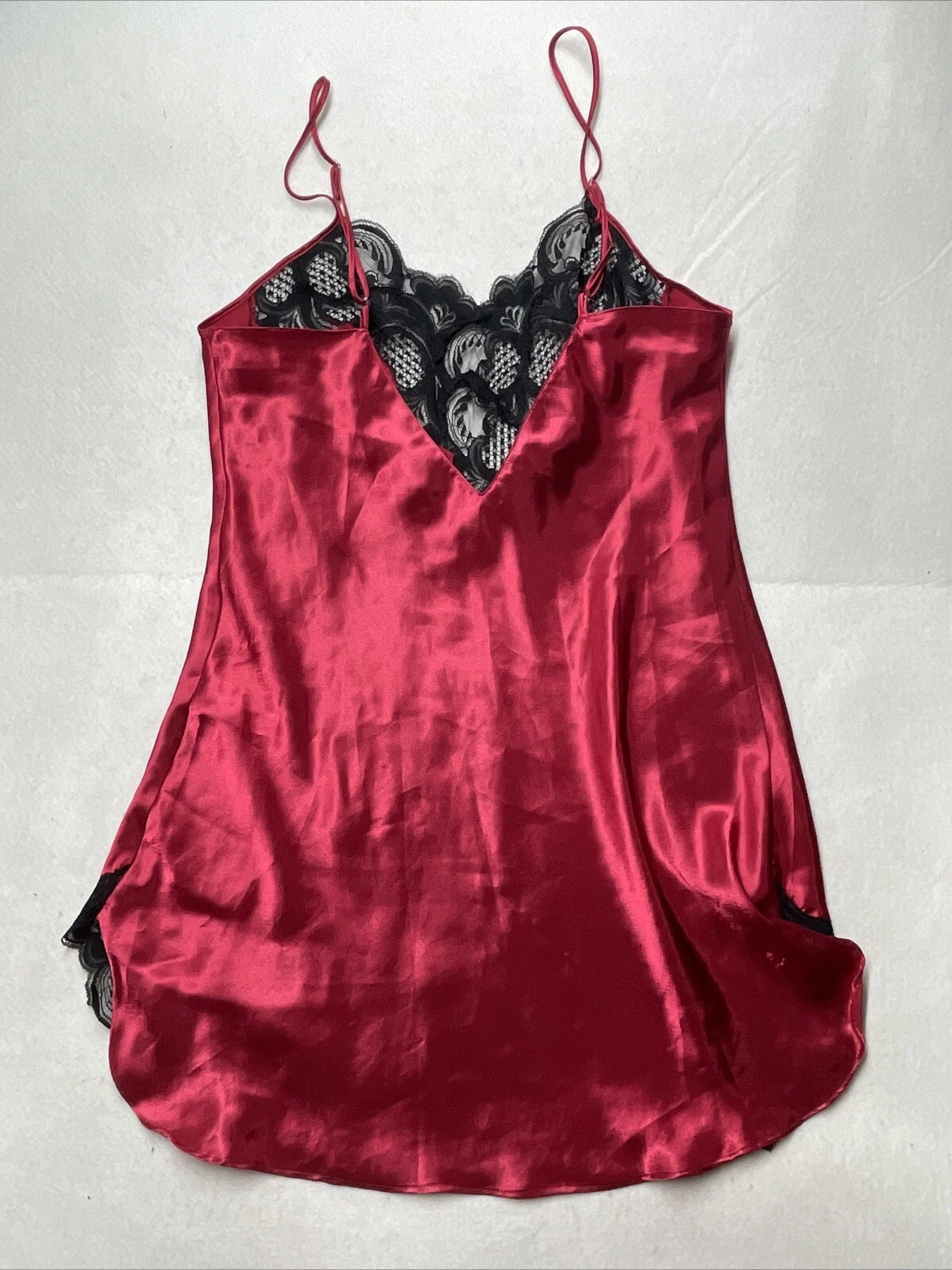 UNDERCOVER Abito Lingerie Victorias Secret Vintage Etichetta Oro Slip M Cami Camicia da Notte Raso