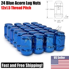 24 Blue Bulge Acorn Lug Nuts 12x1.5 Fits 2013 & Newer Ford Ranger 6 Lug Conical