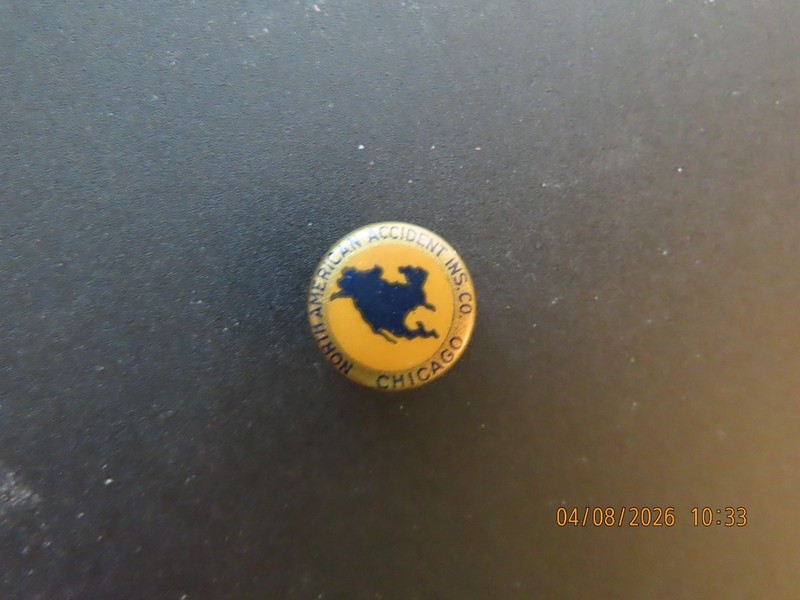 Vintage North American Accident Insurance Co. Chicago Lapel Button